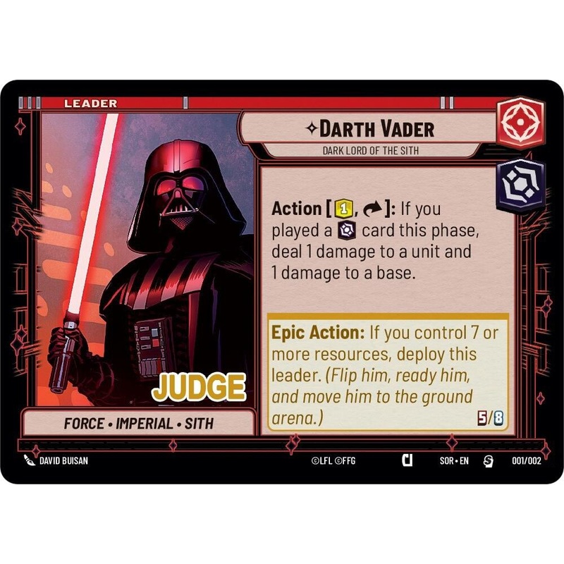 Darth Vader – Dark Lord of the Sith (001/002) (Judge Promo) (001/002) [Spark of Rebellion Promos]