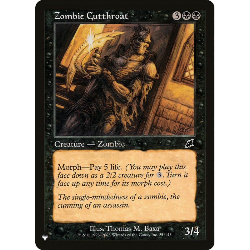 Zombie Cutthroat [The List]|Near Mint|Lightly Played|Moderately Played|Heavily Played|Damaged