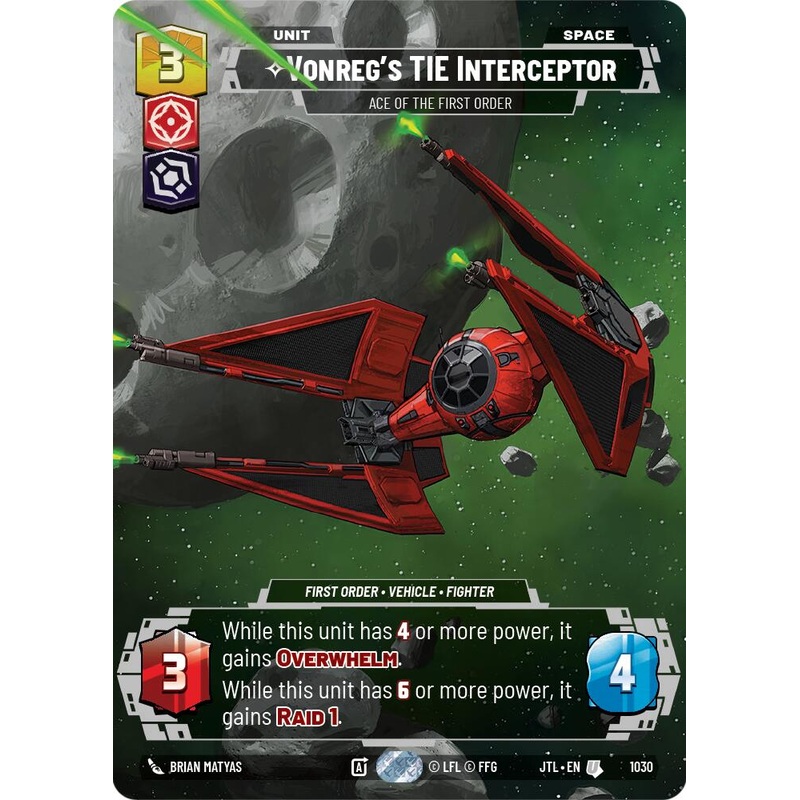 Vonreg’s TIE Interceptor – Ace of the First Order (1030) (Prestige) (1030) [Jump to Lightspeed]