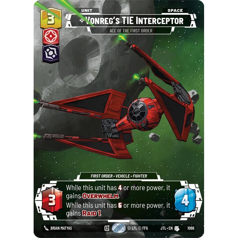 Vonreg’s TIE Interceptor – Ace of the First Order (1066) (Prestige Foil) (1066) [Jump to Lightspeed]