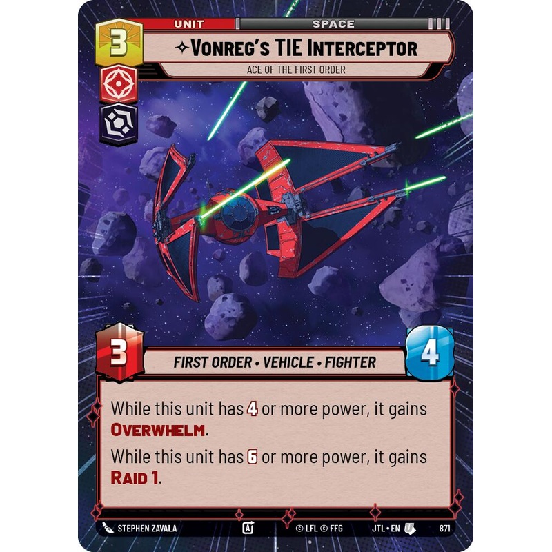 Vonreg’s TIE Interceptor – Ace of the First Order (871) (Hyperspace Foil) (871) [Jump to Lightspeed]