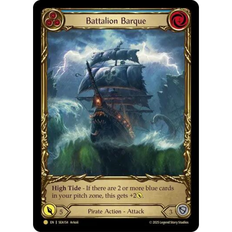 Battalion Barque (Blue) (Treasure) [SEA154] (High Seas)  Cold Foil