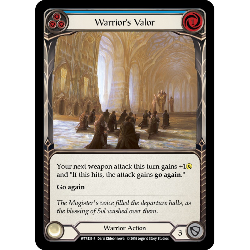 Warrior’s Valor (Blue) [WTR131-R] (Welcome to Rathe)  Alpha Print Rainbow Foil