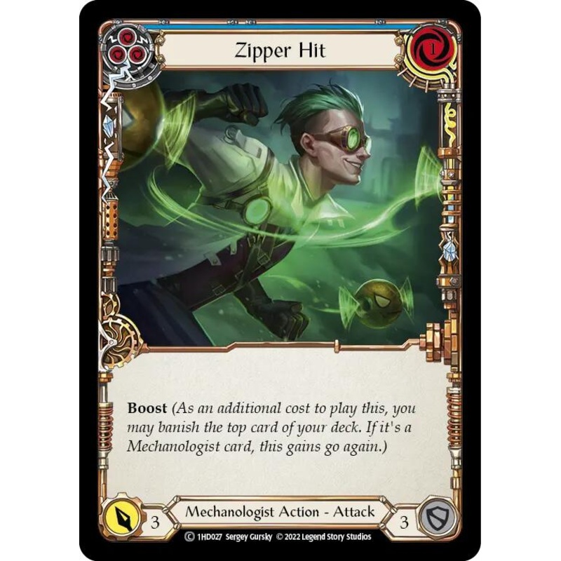 Zipper Hit (Blue) [1HD027] (History Pack 1 Dash Blitz Deck)