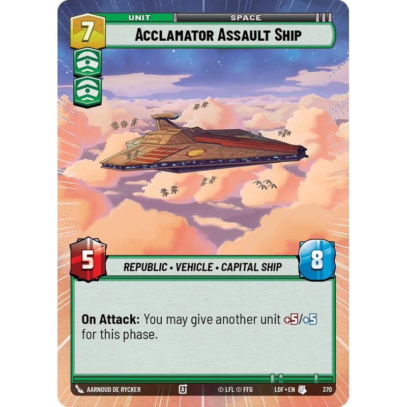 Acclamator Assault Ship (370) (Hyperspace) (370) [Legends of the Force]