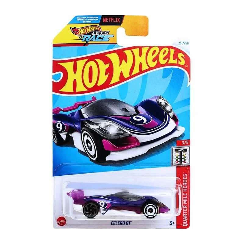Hot Wheels Let’s Race Netflix Celero GT Quarter Mile Heroes for Ages 3 and Up (Pruple)