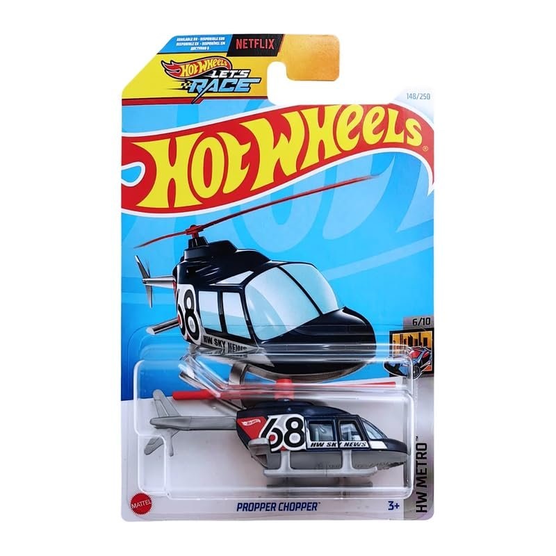 Hot Wheels Let’s Race Netlix Propper Chopper HW Metro for Ages 3 and Up (Blue)