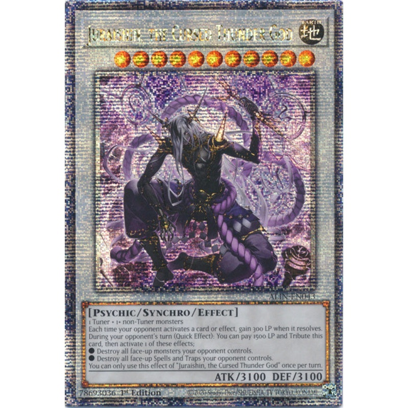 [QUARTER CENTURY SECRET RARE] Juraishin, the Cursed Thunder God – ALIN-EN043 –  1st Edition