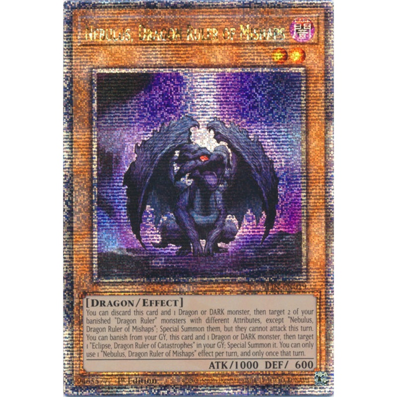 [QUARTER CENTURY SECRET RARE] Nebulus, Dragon Ruler of Mishaps – ALIN-EN019 –  1st Edition