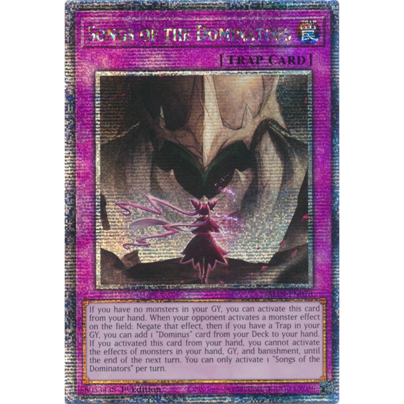 [QUARTER CENTURY SECRET RARE] Songs of the Dominators – ALIN-EN078 –  1st Edition