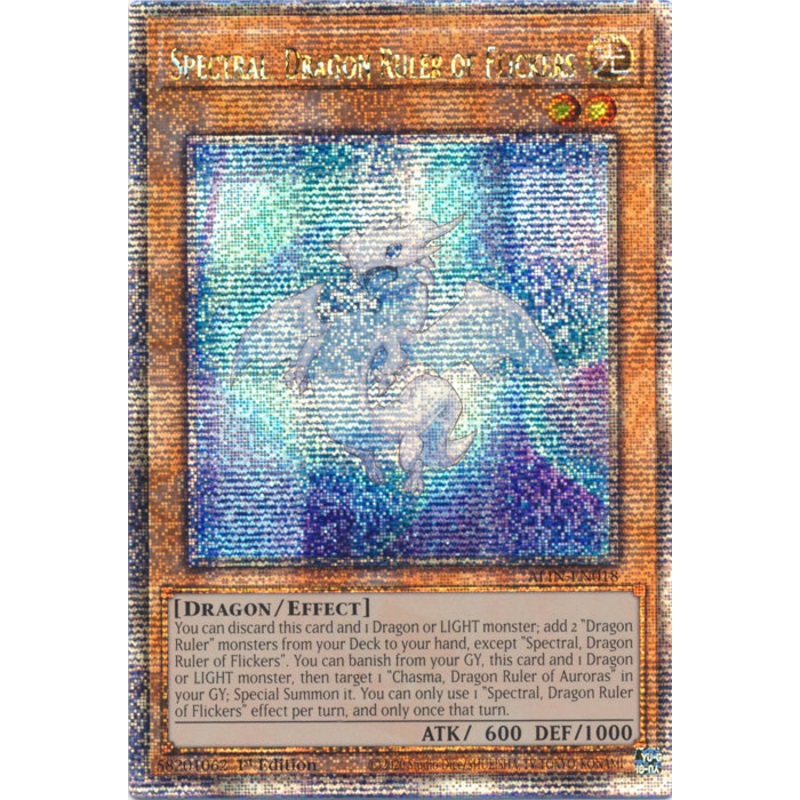 [QUARTER CENTURY SECRET RARE] Spectral, Dragon Ruler of Flickers – ALIN-EN018 –  1st Edition