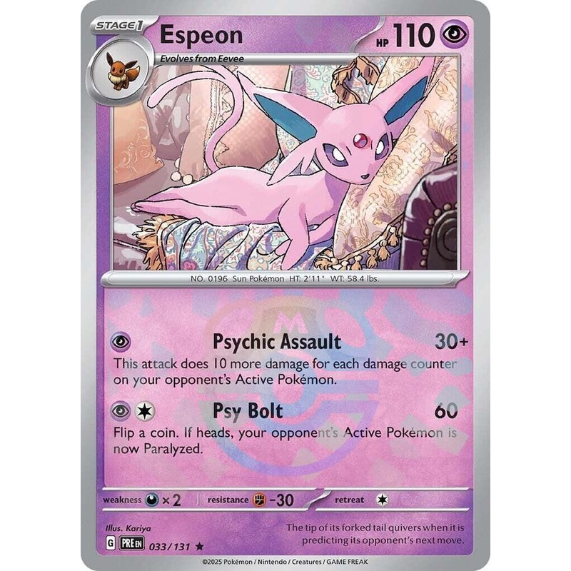 [MASTER BALL] Espeon – 033/131 – Reverse Holo Prismatic Evolutions