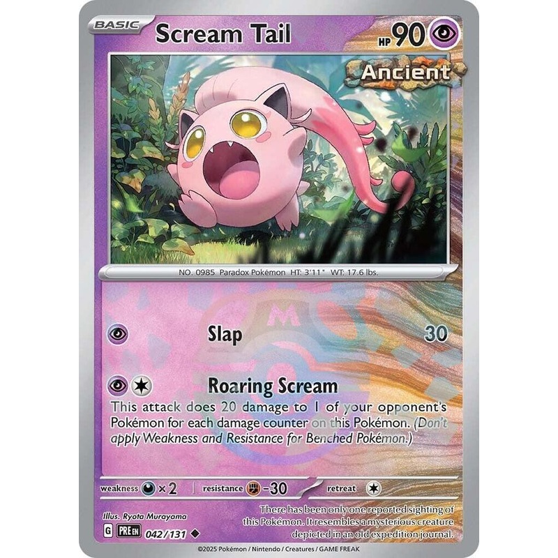 [MASTER BALL] Scream Tail – 042/131 – Reverse Holo Prismatic Evolutions