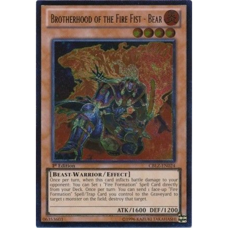 Ultimate Rare – Brotherhood of the Fire Fist – Bear – CBLZ-EN024 1st Edition