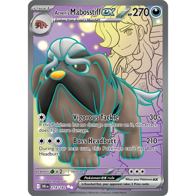 [ FULL ART ] Arven’s Mabosstiff ex – 218/182 – Ultra Rare Pokemon Destined Rivals