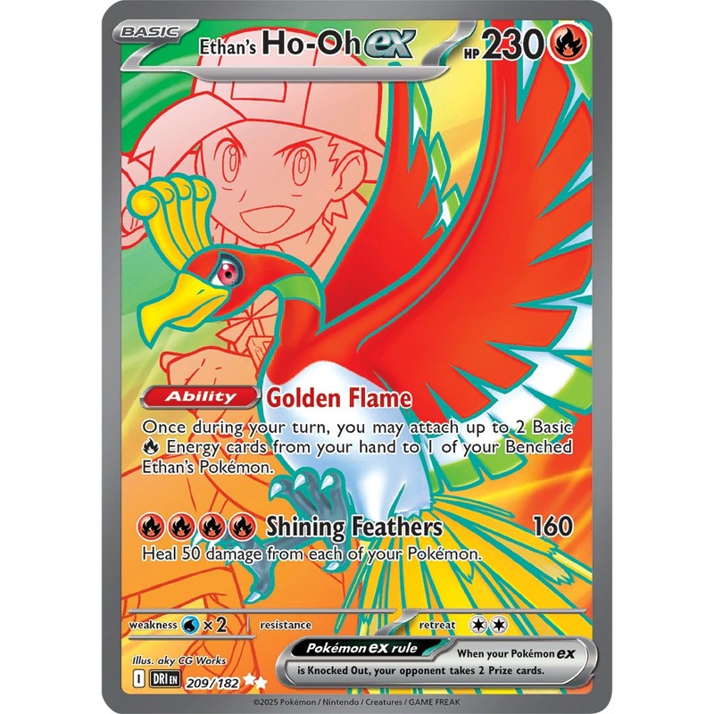 [ FULL ART ] Ethan’s Ho-Oh ex – 209/182 – Ultra Rare Pokemon Destined Rivals