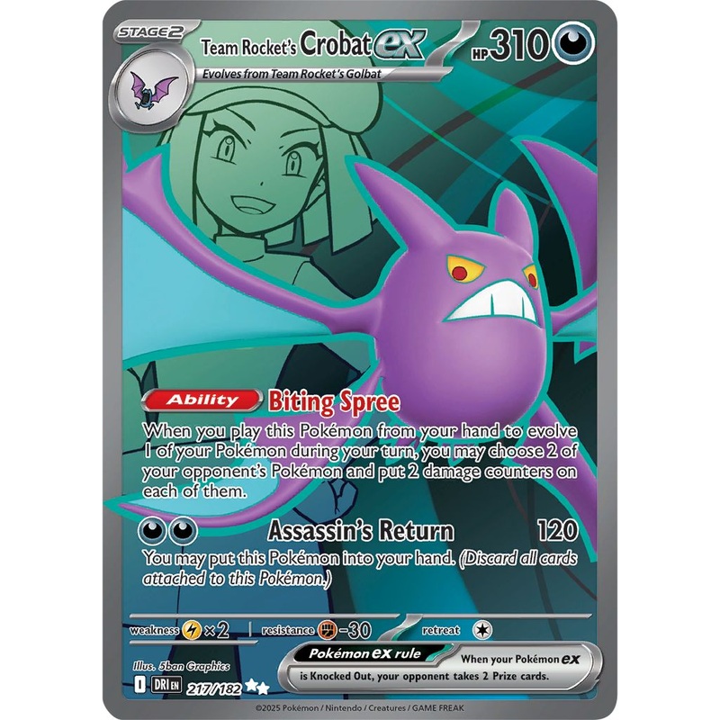 [ FULL ART ] Team Rocket’s Crobat ex – 217/182 – Ultra Rare Pokemon Destined Rivals