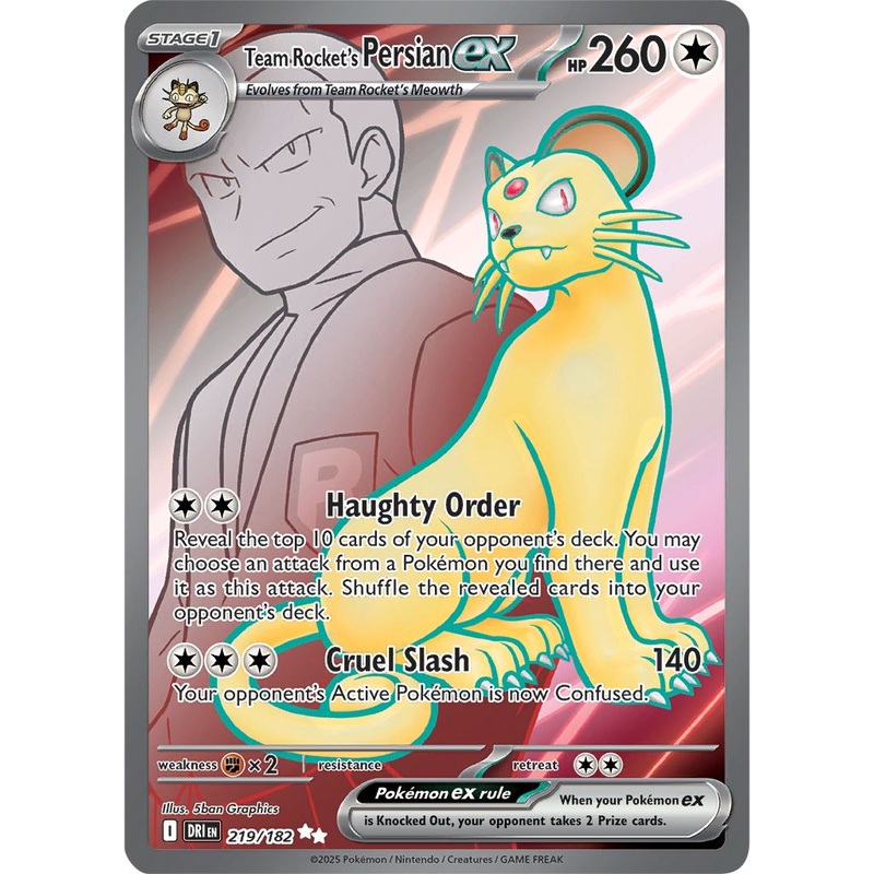[ FULL ART ] Team Rocket’s Persian ex – 219/182 – Ultra Rare Pokemon Destined Rivals