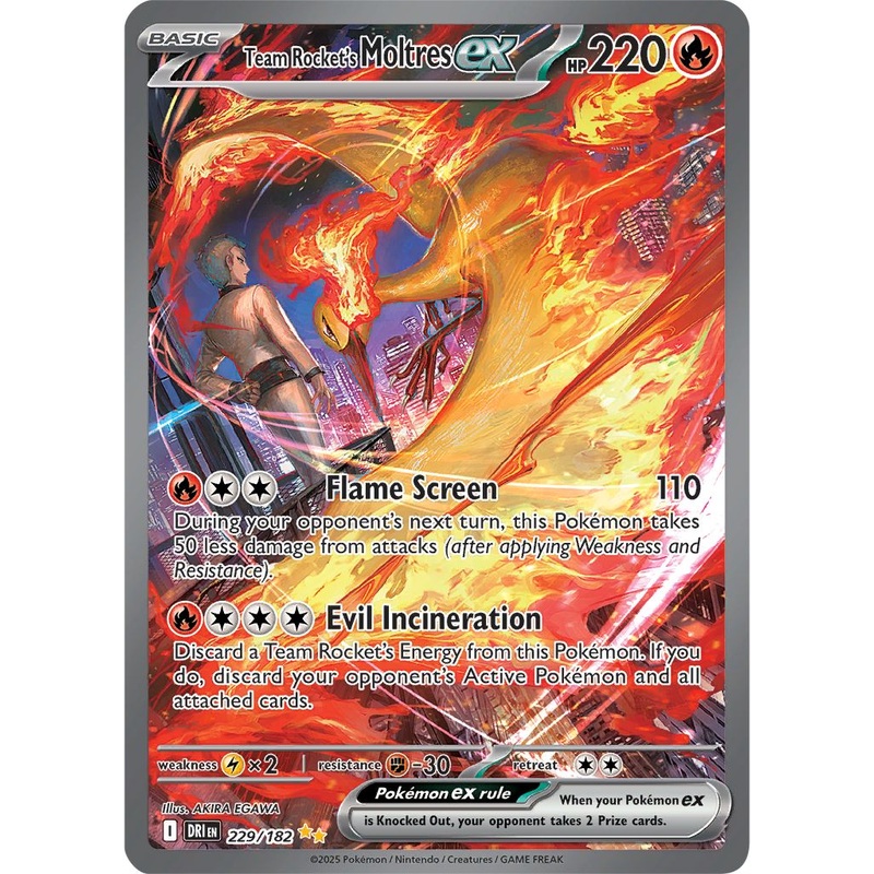 Team Rocket’s Moltres ex – 229/182 – SPECIAL Illustration Rare Pokemon Destined Rivals