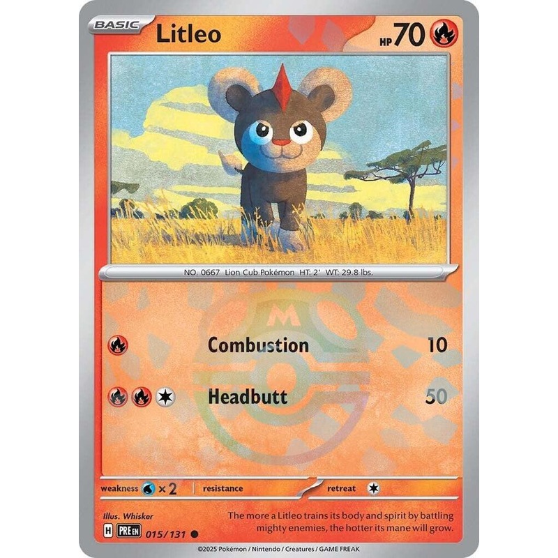 [MASTER BALL] Litleo – 015/131 – Reverse Holo Prismatic Evolutions