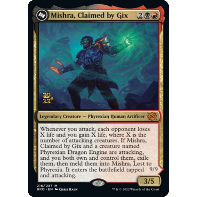 [PRE-RELEASE] FOIL Mishra, Claimed by Gix – Brother’s War Pre-Release Promo