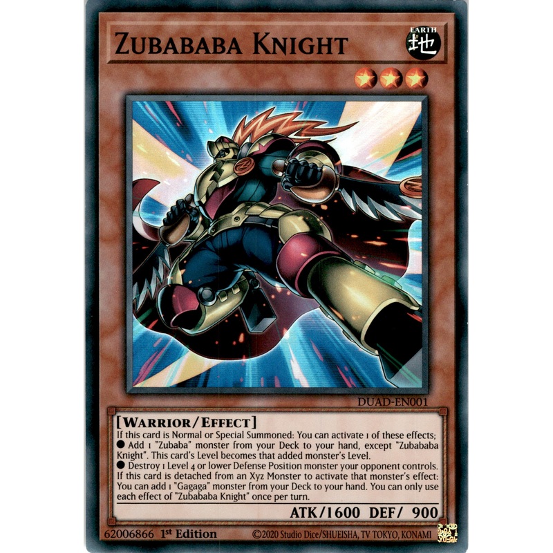 Zubababa Knight – DUAD-EN001 – Super Rare 1st Edition