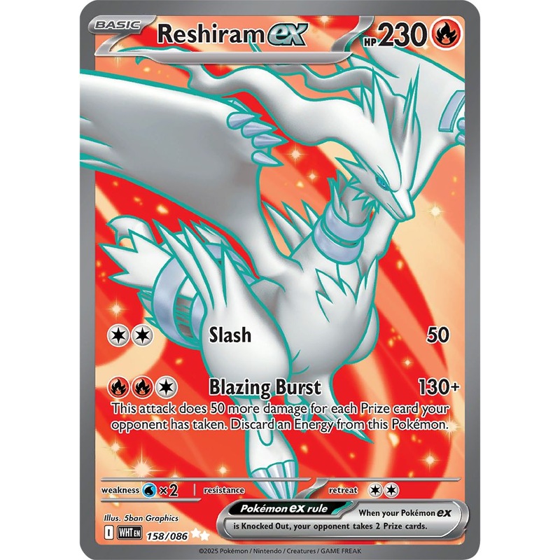 [FULL ART] Reshiram ex – 158/086 – Ultra Rare Pokemon White Flare
