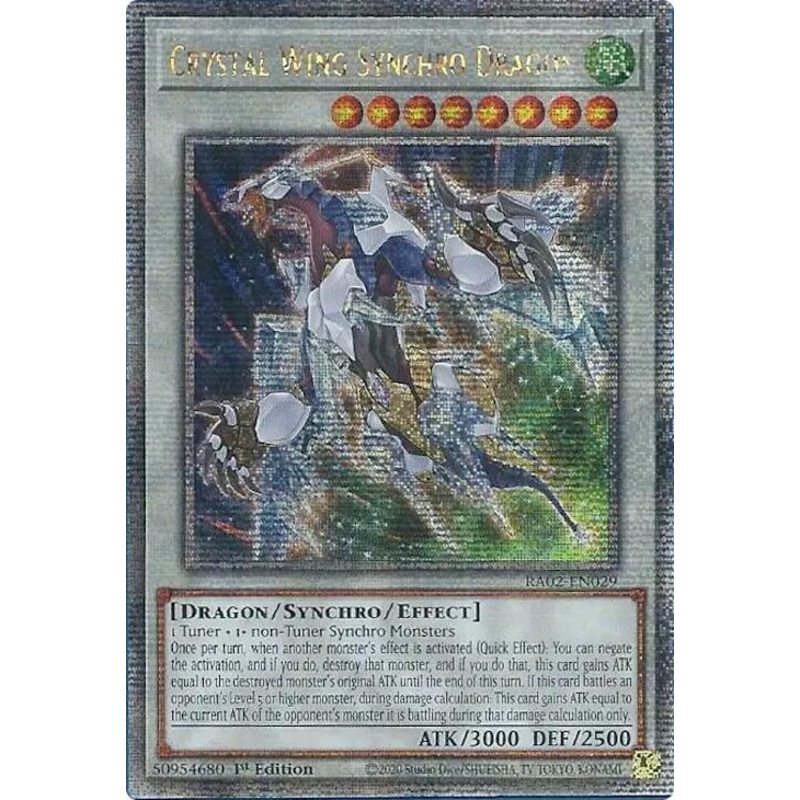 [QUARTER CENTURY SECRET RARE] Crystal Wing Synchro Dragon – RA02-EN029 – 1st Edition