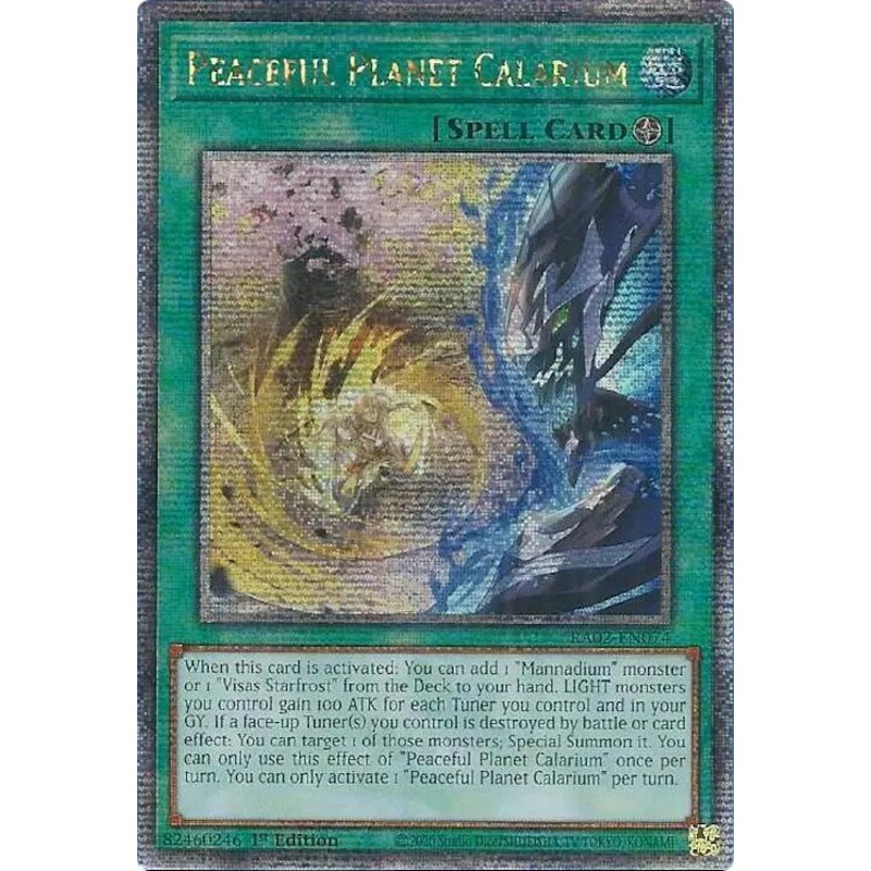 [QUARTER CENTURY SECRET RARE] Peaceful Planet Calarium – RA02-EN074 – 1st Edition