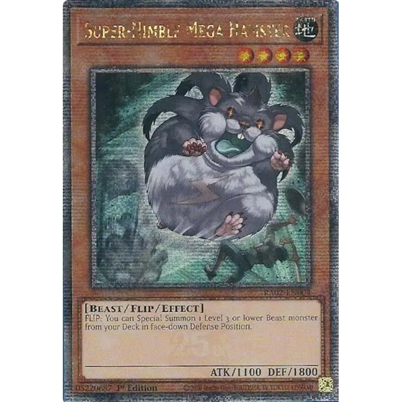 [QUARTER CENTURY SECRET RARE] Super-Nimble Mega Hamster – RA02-EN004 – 1st Edition