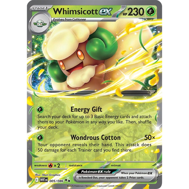 Whimsicott ex – 005/086 – Double Rare Pokemon White Flare
