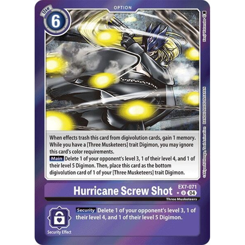 [FOIL] Hurricane Screw Shot EX7-071 – Uncommon EX07 Digimon Liberator