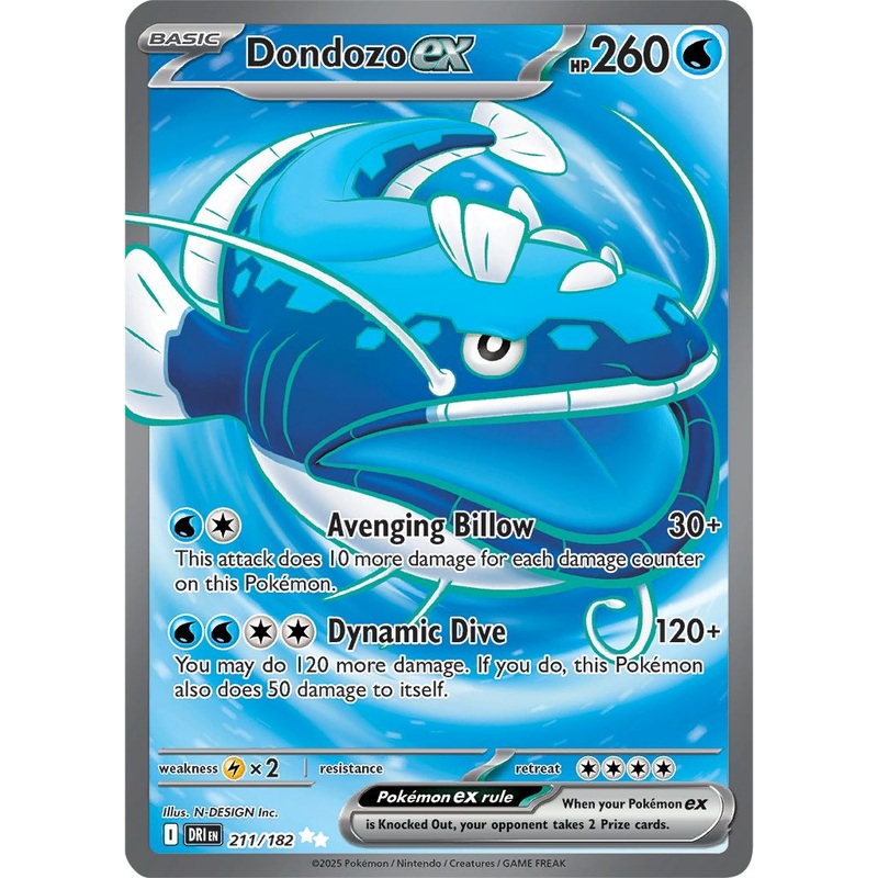 [ FULL ART ] Dondozo ex – 211/182 – Ultra Rare Pokemon Destined Rivals