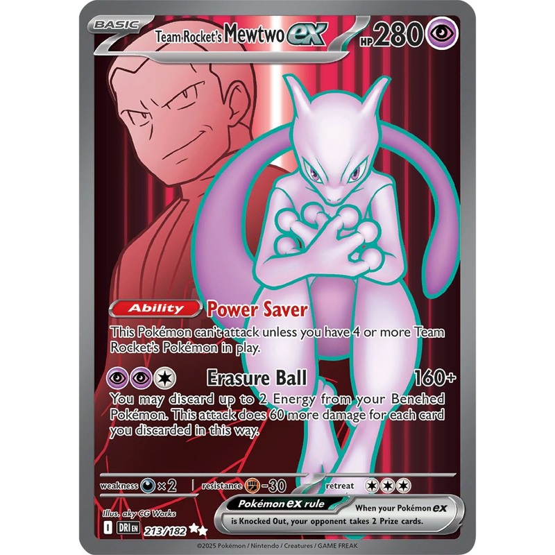 [ FULL ART ] Team Rocket’s Mewtwo ex – 213/182 – Ultra Rare Pokemon Destined Rivals