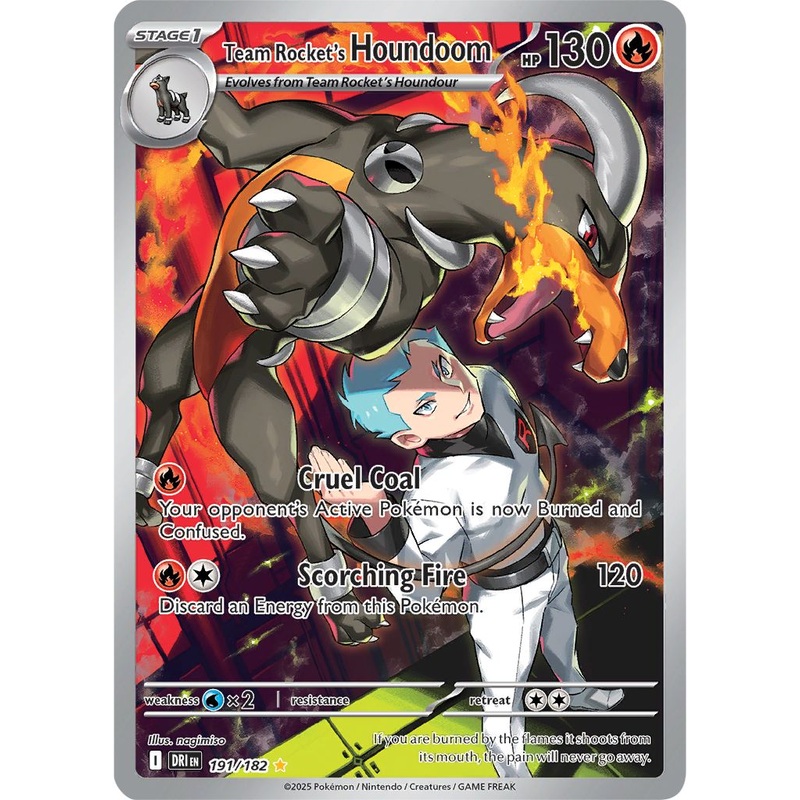 Team Rocket’s Houndoom – 191/182 – Illustration Rare Pokemon Destined Rivals