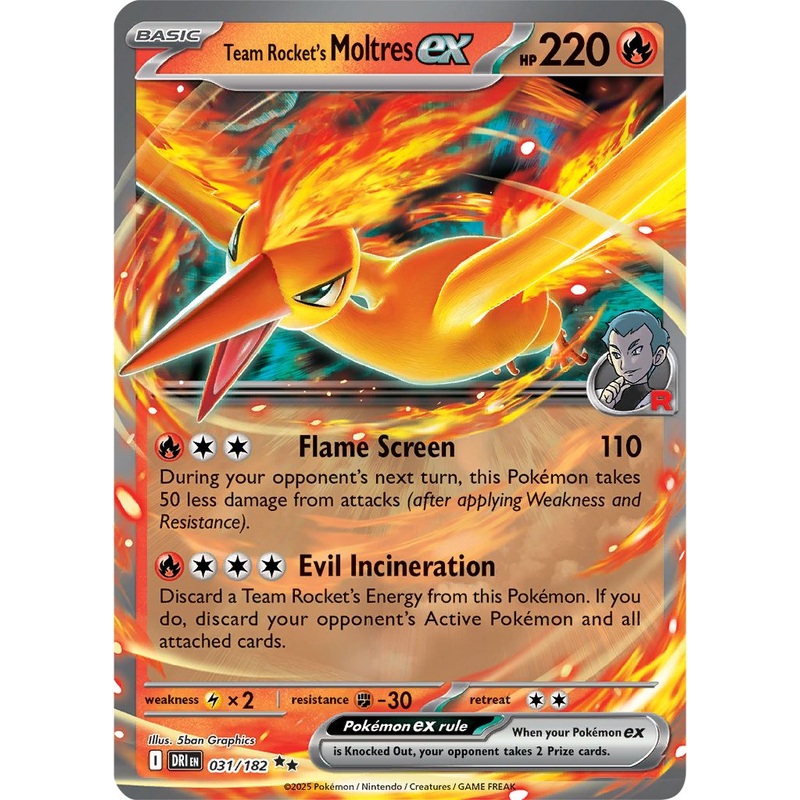 Team Rocket’s Moltres ex – 031/182 – Double Rare Pokemon Destined Rivals