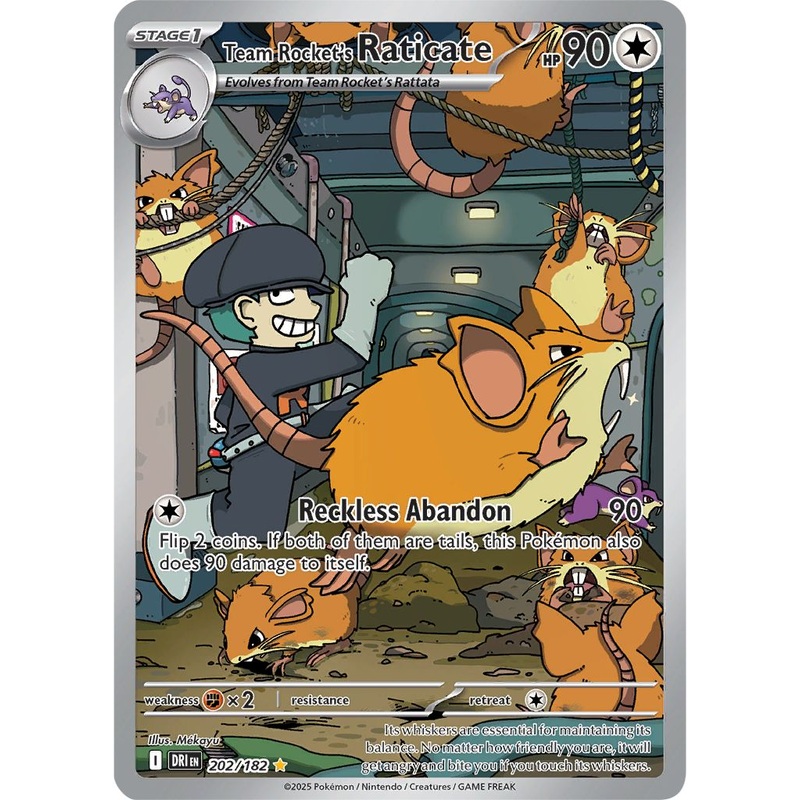 Team Rocket’s Raticate – 202/182 – Illustration Rare Pokemon Destined Rivals