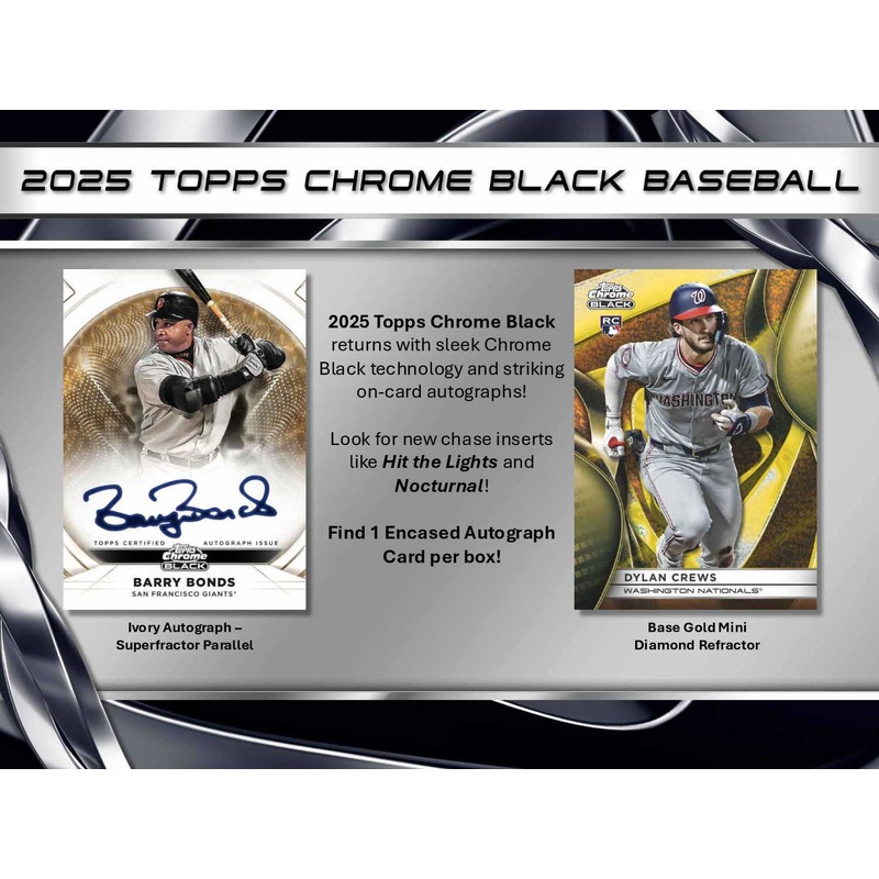 2025 Topps Chrome Black Hobby Baseball 1-Box Opening #28989 – Random Team – Sep 02 (4pm)