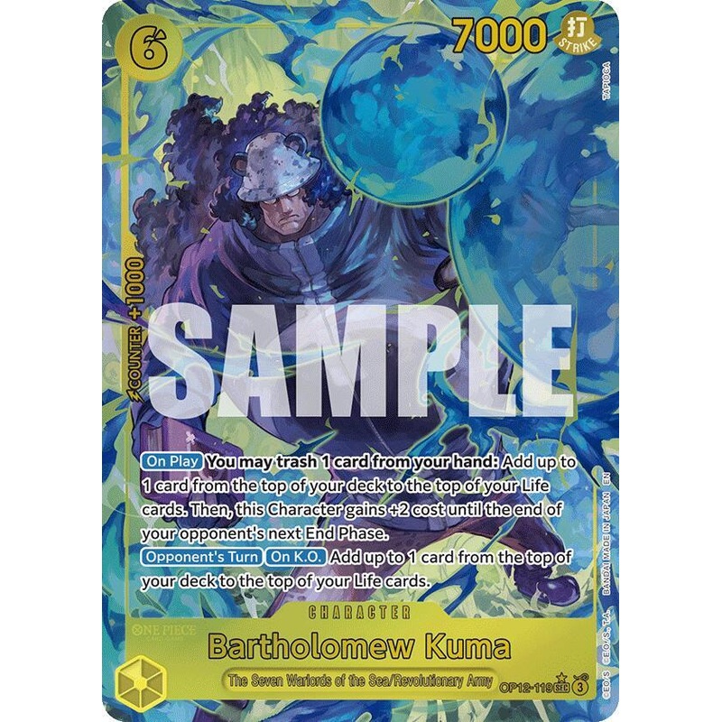 [ALTERNATE ART] Bartholomew Kuma OP12-119 –  SEC OP-12 Legacy of the Master