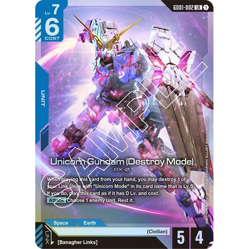 Unicorn Gundam (Destroy Mode) – GD01-002 – LR – Gundam Newtype Rising