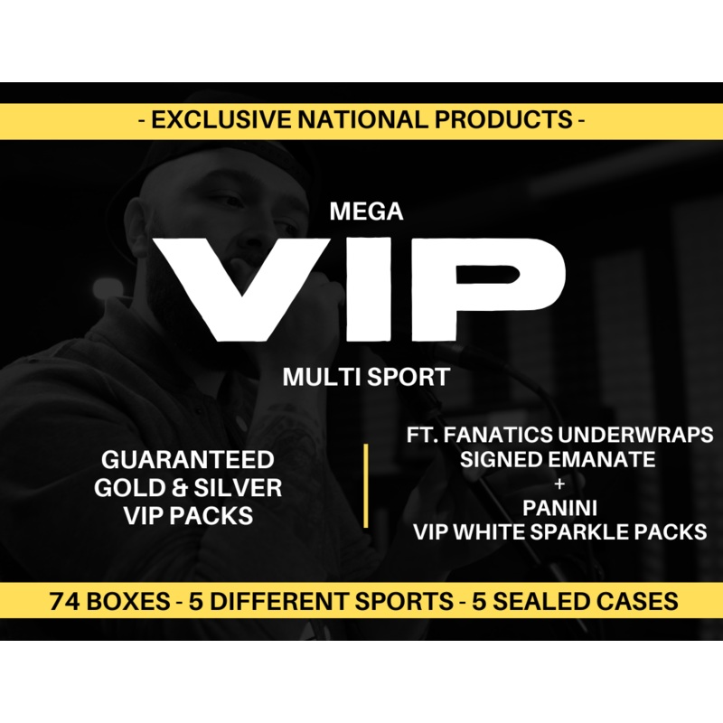 The Mega Multi-Sport VIP 74-Box Opening + Extras – #29200 – Random Team – Sep 12 (4pm)