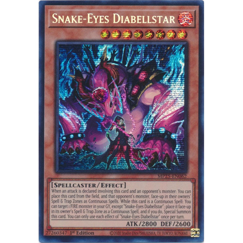Snake-Eyes Diabellstar – MP25-EN062 – Secret Rare 1st Edition