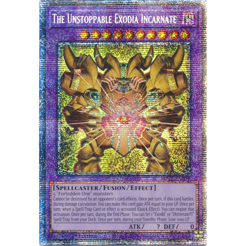 The Unstoppable Exodia Incarnate – MP25-EN008 – Starlight Rare 1st Edition