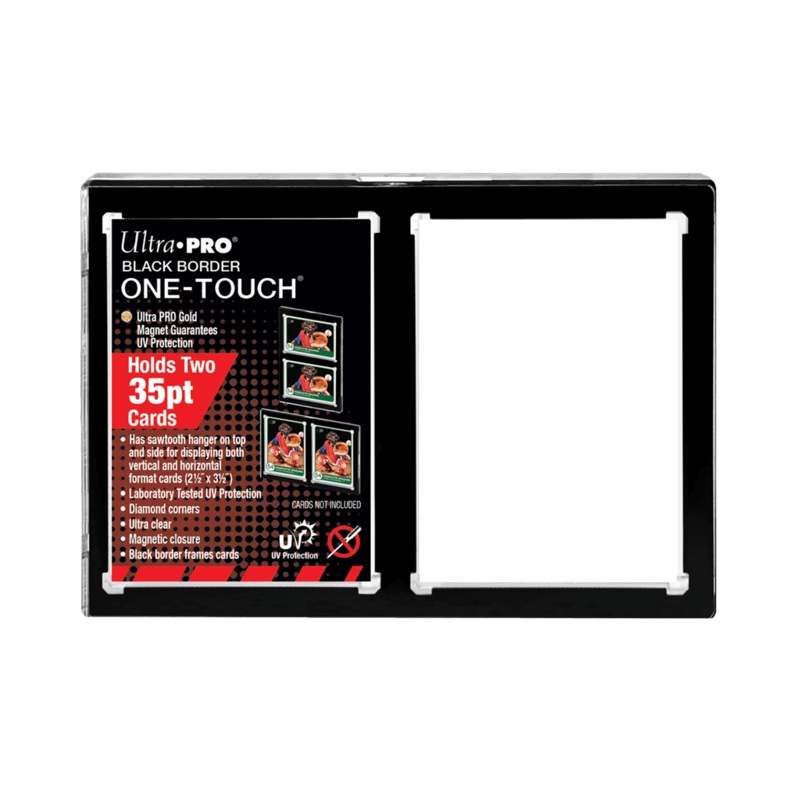 Ultra Pro 2-Card Black Border ONE-TOUCH Magnetic Holder