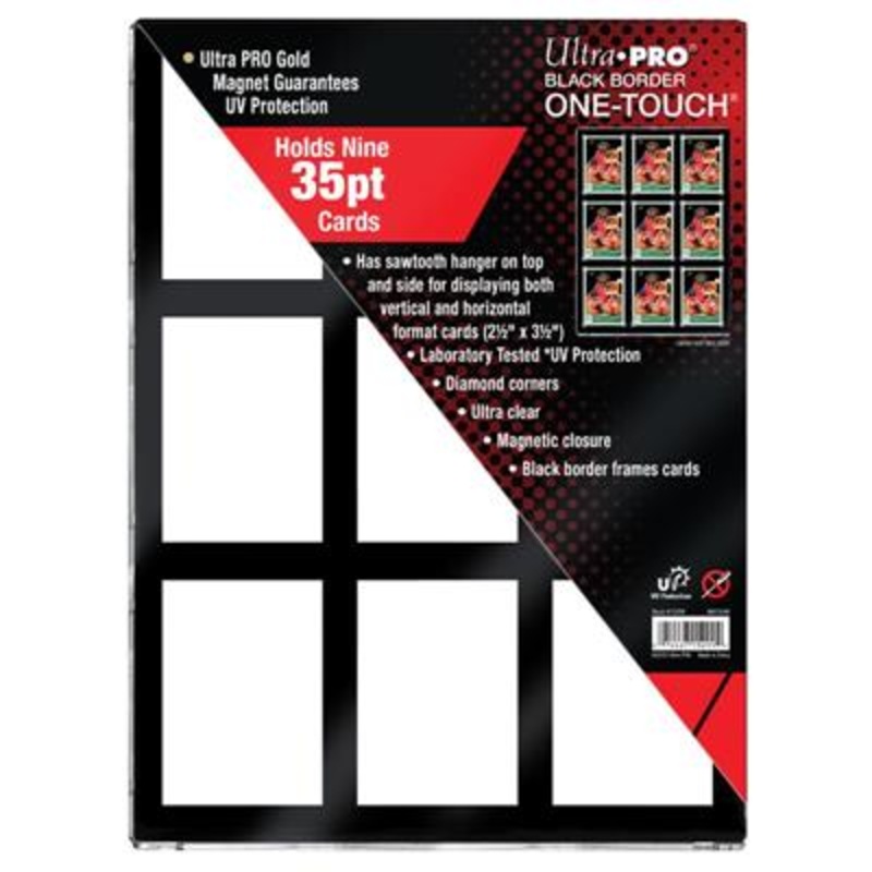 UP – 35PT 9-Card Black Border UV ONE-TOUCH Magnetic Holder