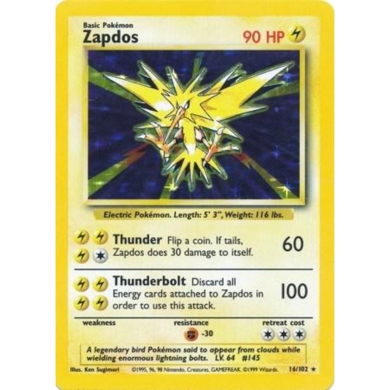 Zapdos – Base Set – 16/102 (EXC)